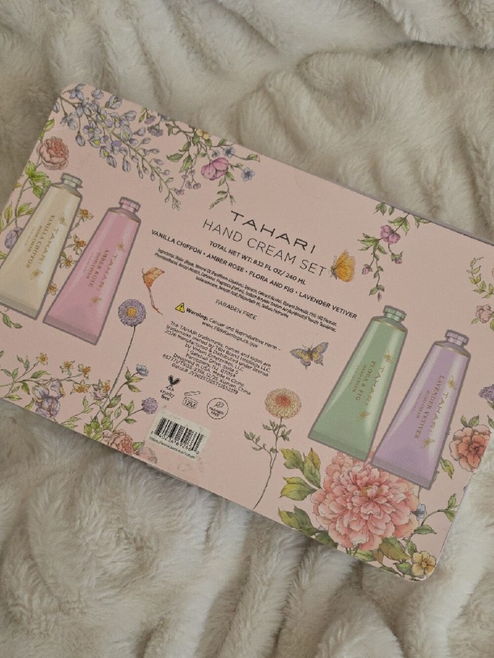 Tahari Pastel Floral & Butterfly Tin Hand Cream Set